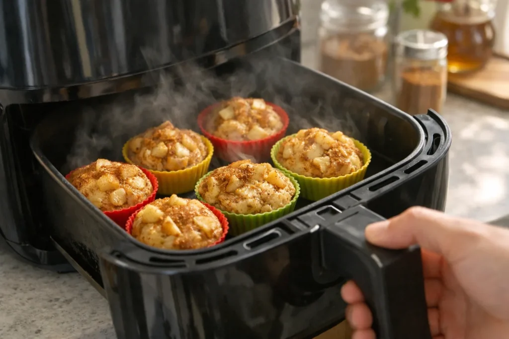 appel kaneel muffins bakken in de airfryer