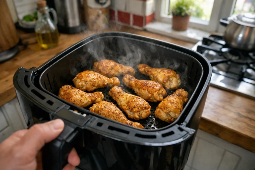 kip bakken in de airfryer zonder overlap